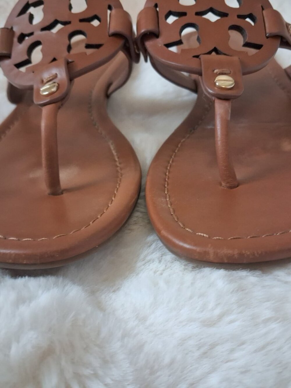 Tory Burch Miller Sandal w/ Box in Vintage Vachetta - Picture 4 of 8